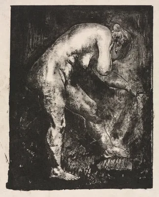 Standing Nude Bending Forward, third state — George Bellows