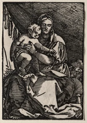 The Holy Family under a Tent — Hans Sebald Beham