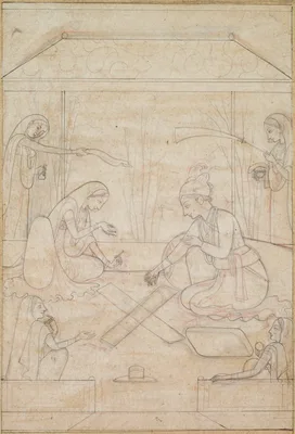 Couple Playing Chaupar on a Terrace