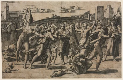 Massacre of the Innocents (With the Fir Tree) — Marcantonio Raimondi