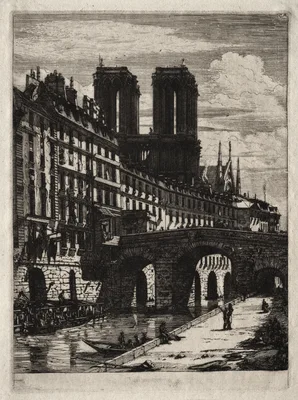 Etchings of Paris:  Le Petit Pont — Charles Méryon