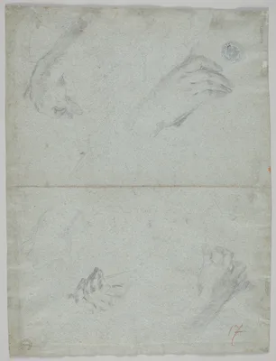Studies of Hands Playing Instruments (verso) — Giovanni Battista Piazzetta