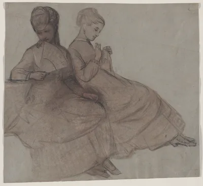 Two Young Women Seated — Lucien Simon
