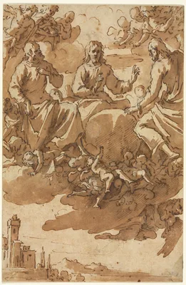 Christ in Glory with Two Saints — Marco Antonio Bassetti