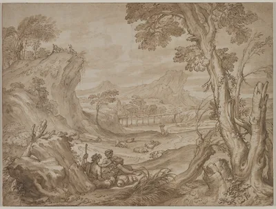 Landscape with Shepherds — Domenico Piola