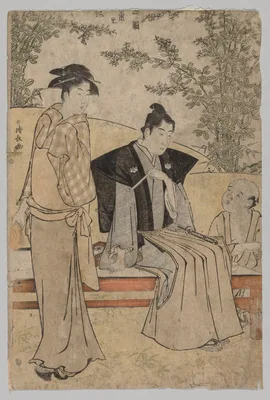 Two Lovers (from the series Brocades of the East in Fashion) — Torii Kiyonaga