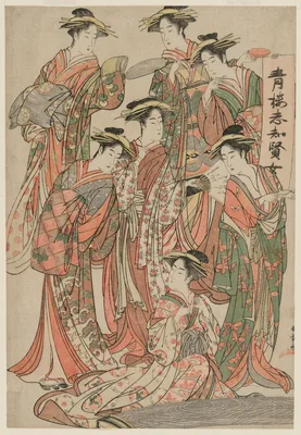 Seven Wise Women of the Pleasure Quarters — Katsukawa Shunshō