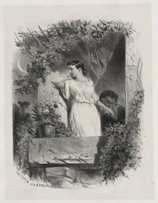 On the Balcony — Célestin François Nanteuil-Leboeuf