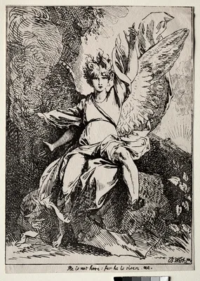 Specimens of Polyautography:  The Angel at the Tomb of Christ — Benjamin West