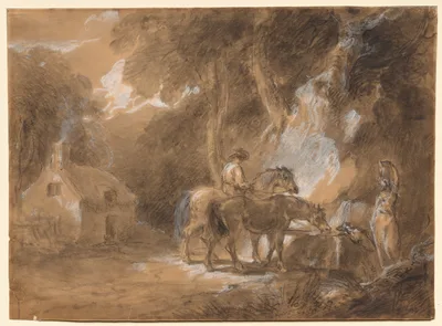 The Halt at the Spring — Thomas Barker