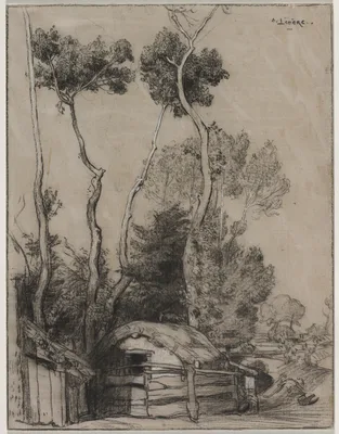 Landscape with Cottages — Auguste-Louis Lepère