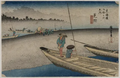 Picture of the Tenryu River near Mitsuke (Station 29), from the series Fifty-Three Stations of the Tokaido — Utagawa Hiroshige