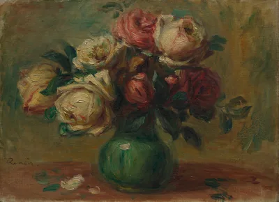 Roses in a Vase — Pierre-Auguste Renoir
