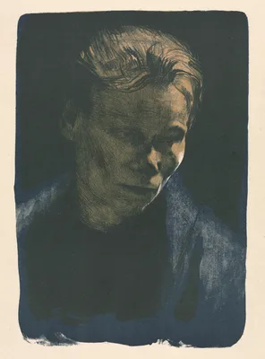 Working Woman with Blue Shawl — Käthe Kollwitz