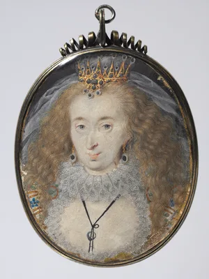 Portrait of Lucy Russell, Countess of Bedford, née Harrington — Isaac Oliver