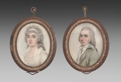 Portrait of a Man and Portrait of a Woman (pair) — Nathaniel Plimer