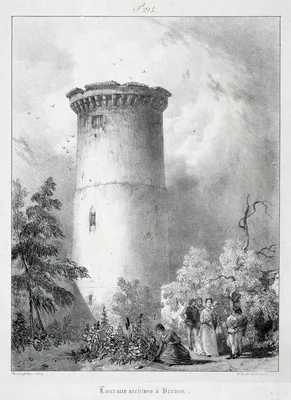 Voyages pittoresques et romantiques dans l'ancienne France,  Normandie:  Tour aux archives à Vernon — Richard Parkes Bonington