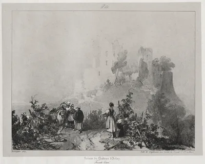 Voyages pittoresques et romantiques dans l'ancienne France,  Franche-Comté:  Ruines du château d'Arlay — Richard Parkes Bonington