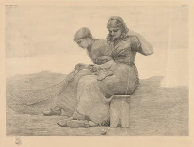 Mending the Nets — Winslow Homer