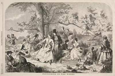 Picknicking in the Woods — Winslow Homer