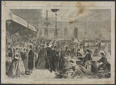 Great Fair Given at the City Assembly Rooms, New York, December, 1861, in Aid of the City Poor — Winslow Homer