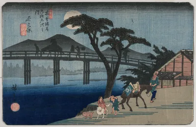Nagakubo (Station 28) from the series Sixty-Nine Stations of the Kisokaido — Utagawa Hiroshige