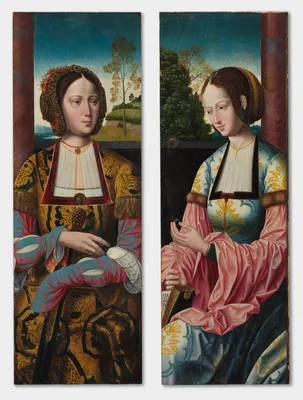 Saint Catherine and Saint Barbara (pair) — Master of the Holy Blood