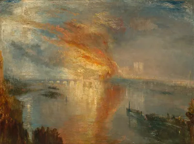 The Burning of the Houses of Lords and Commons, 16 October 1834 — J. M. W. Turner