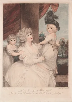 Jane, Countess of Harrington and Her Children — Francesco Bartolozzi