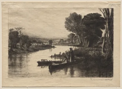 Thames Fishermen (First Plate) — Francis Seymour Haden