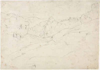 View of Marino (recto) — Jean-Baptiste Camille Corot