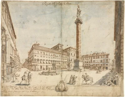 Eighteen Views of Rome: The Piazza Colonna — Lievin Cruyl