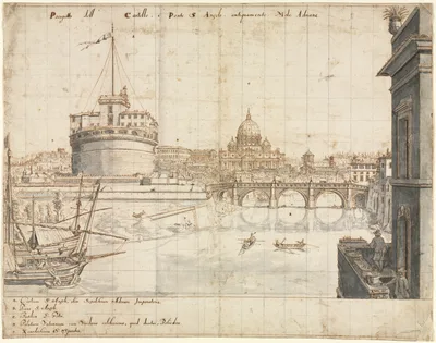 Eighteen Views of Rome: The Castel Sant'Angelo — Lievin Cruyl