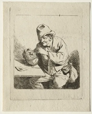 Peasant Lighting his Pipe — Cornelis Pietersz Bega