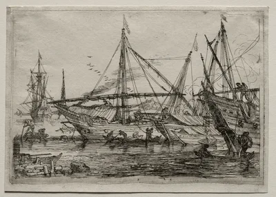 A Mediterranean Harbor — Adriaen van der Cabel