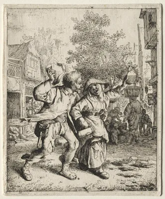 The Drunken Couple — Cornelis Dusart