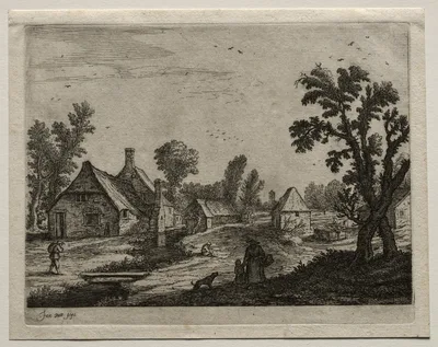 The Plank over the Stream — Jan van Goyen