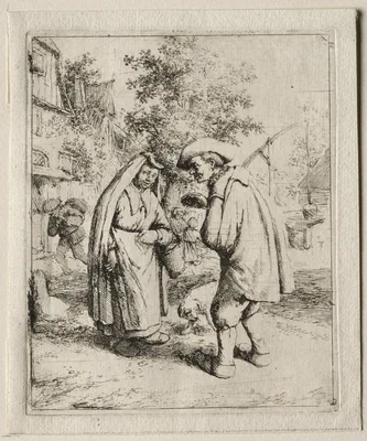 Man Conversing with a Woman — Adrian Ostade