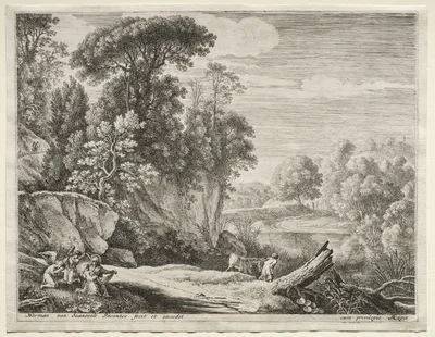 The Flight into Egypt:  The Donkey Led to the River — Herman van Swanevelt