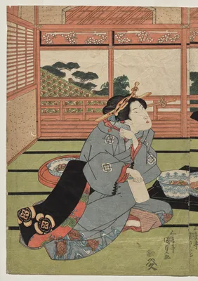 A View of the Large New Room at Sakurai — Utagawa Toyokuni III