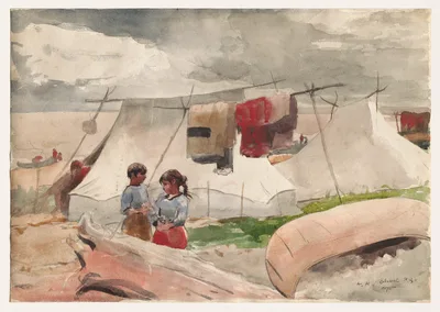Indian Camp, Roberval, P.Q. — Winslow Homer