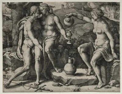 Lot and His Daughters — Lucas van Leyden