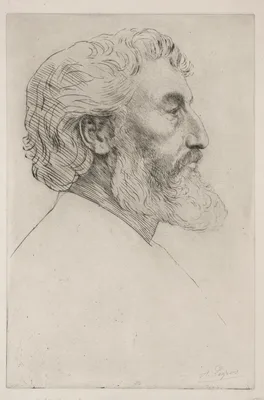 Portrait of Sir Frederick Leighton (first plate) — Alphonse Legros