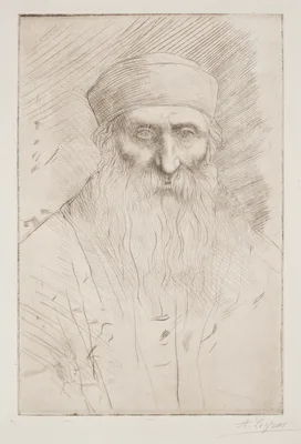 Head of a Man with a Long Beard — Alphonse Legros