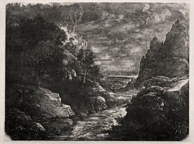 The Mountain Stream — Rodolphe Bresdin