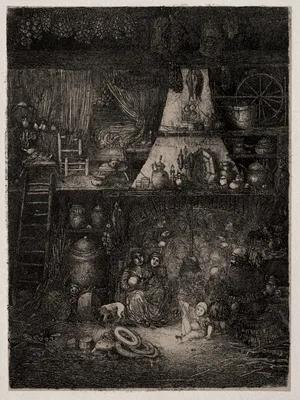 Peasant Interior in the Haute-Garonne — Rodolphe Bresdin
