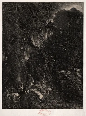Holy Family with Deer — Rodolphe Bresdin