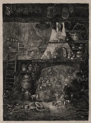 Peasant Interior in the Haute-Garonne — Rodolphe Bresdin