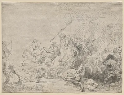 The Large Lion Hunt — Rembrandt
