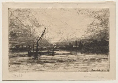 Sunset on the Thames — Francis Seymour Haden